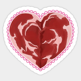 Flesh Valentine Heart Sticker